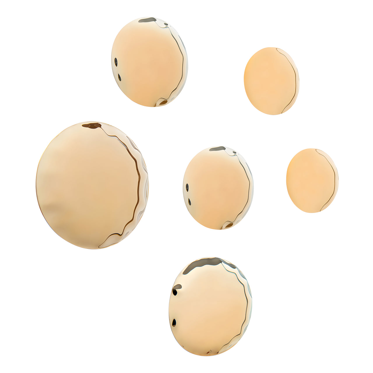 Pin Wall Hanger: Set + 6 + Flamed Gold