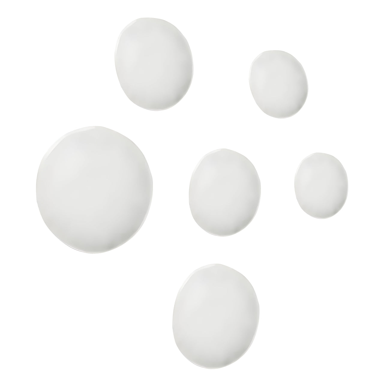 Pin Wall Hanger: Set + 6 + White Glossy Steel