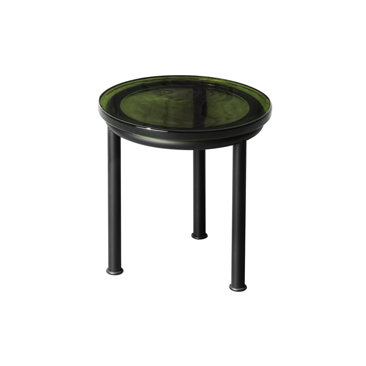 Zigo Side Table: Petrol Green + Black Metal