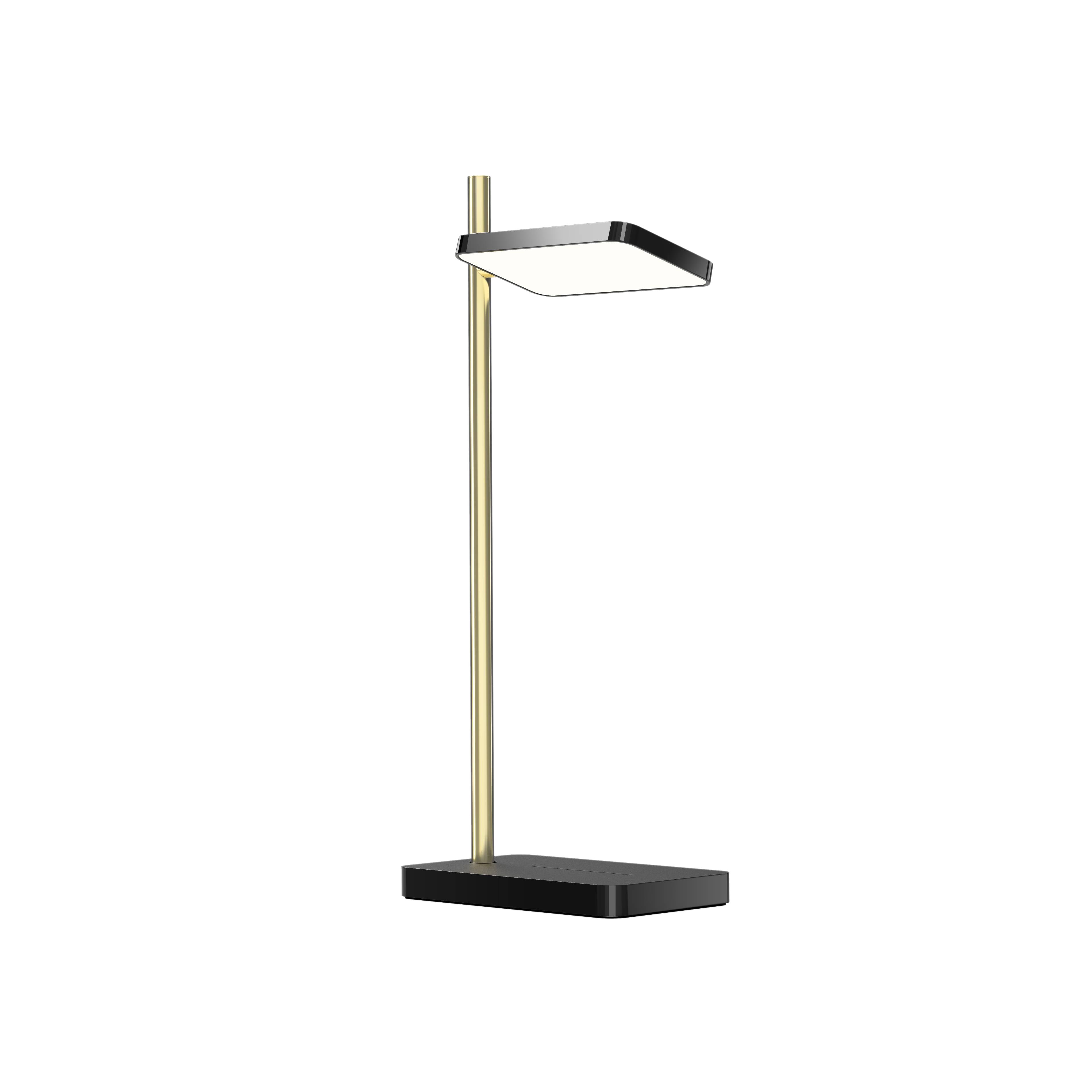 Talia Table Lamp + Wireless Device Charger: Black + Brass