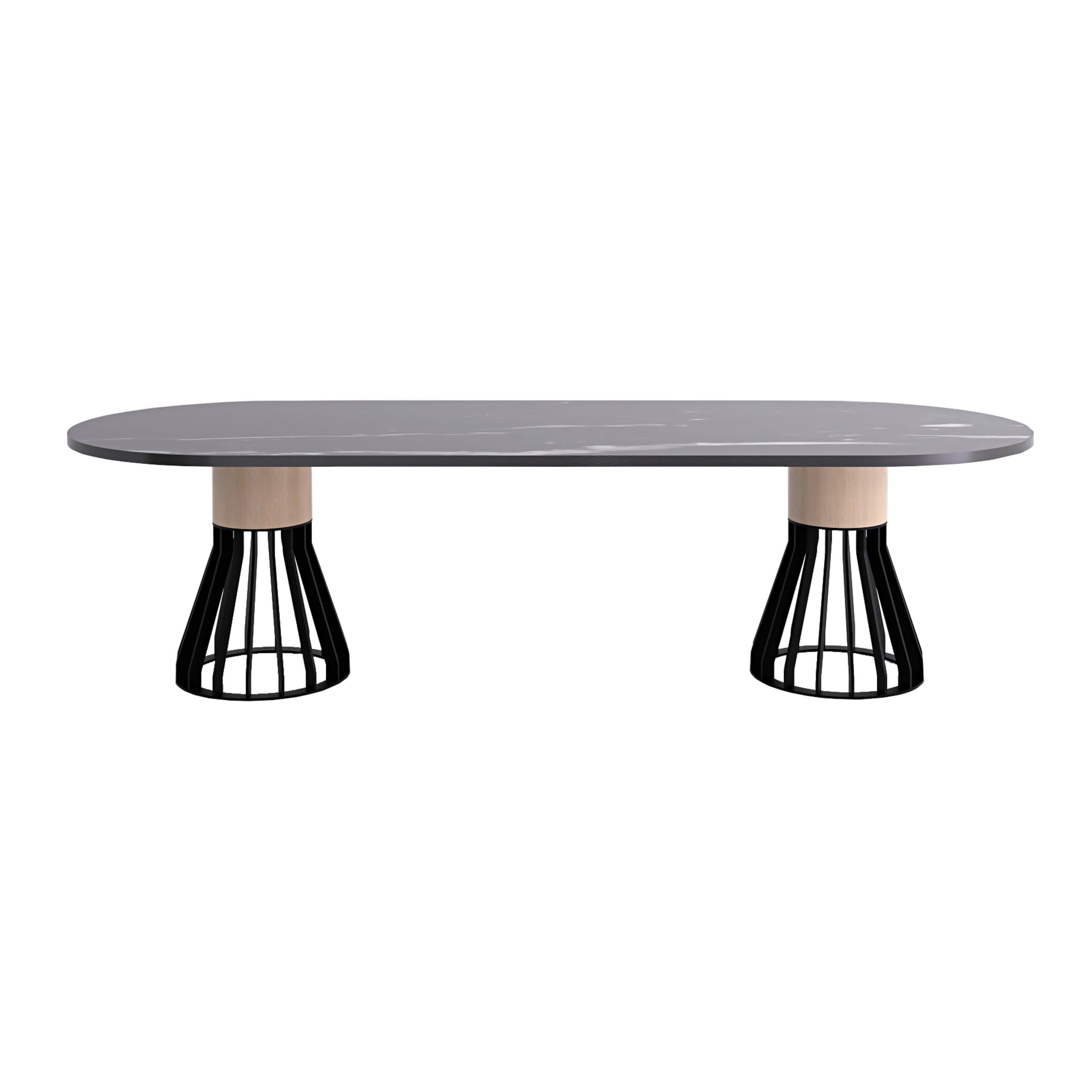 Mewoma Dining Table: Oblong + Black Marquina Marble