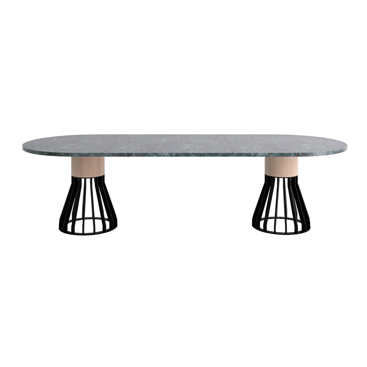 Mewoma Dining Table: Oblong + Indian Green Marble