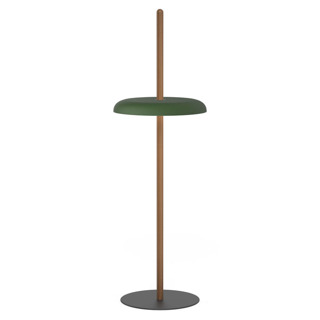Nivél Portable Floor Lamp: Walnut + Forest Green