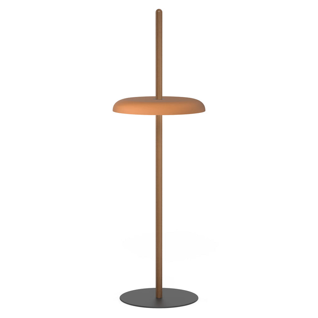 Nivél Portable Floor Lamp: Walnut + Terracotta