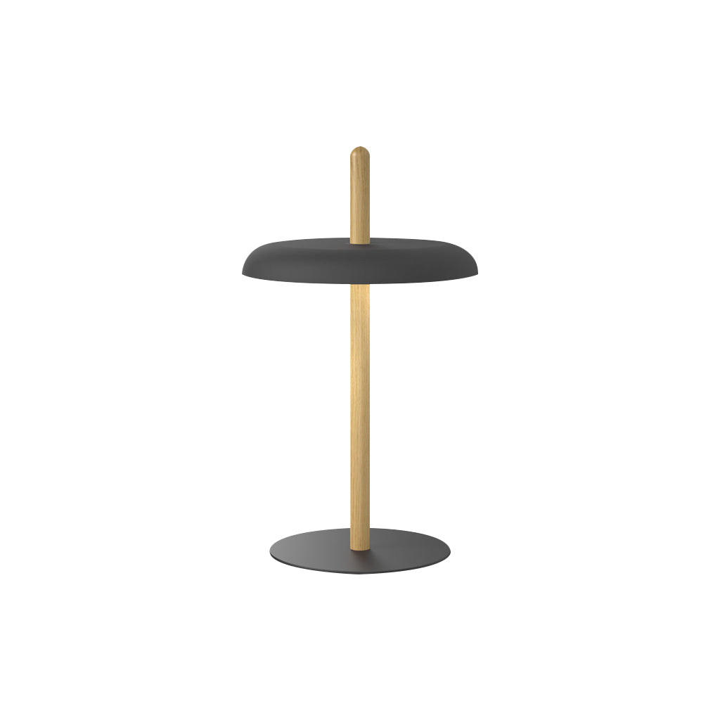 Nivél Portable Table Lamp: Oak + Black