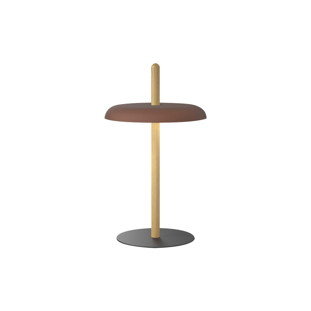 Nivél Portable Table Lamp: Oak + Espresso