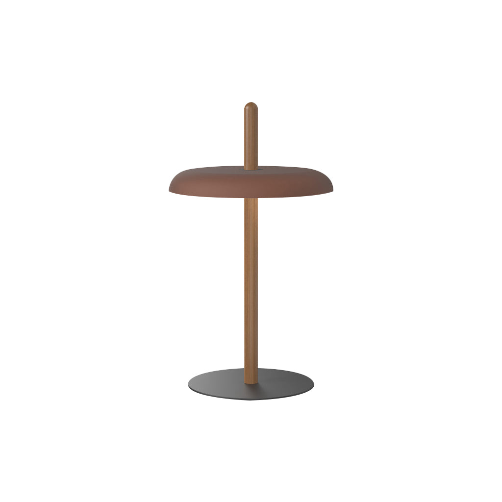 Nivél Portable Table Lamp: Walnut + Espresso