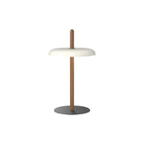 Nivél Portable Table Lamp: Walnut + White