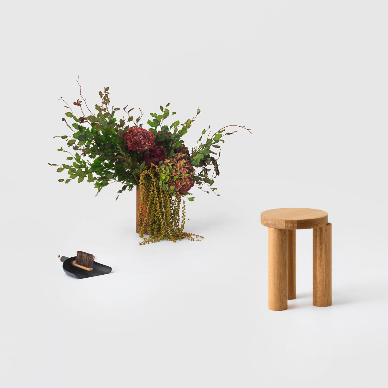 Offset Stool + Side Table