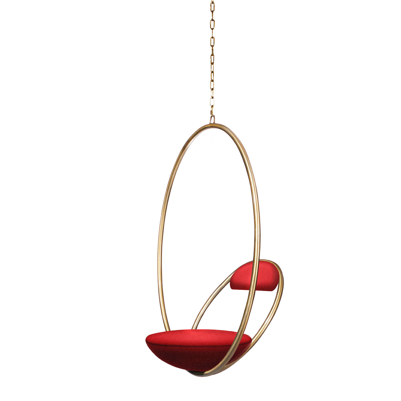 Hanging Hoop Chair: Brushed Brass