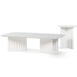 Plec Rectangular Occasional Table: Marble Top