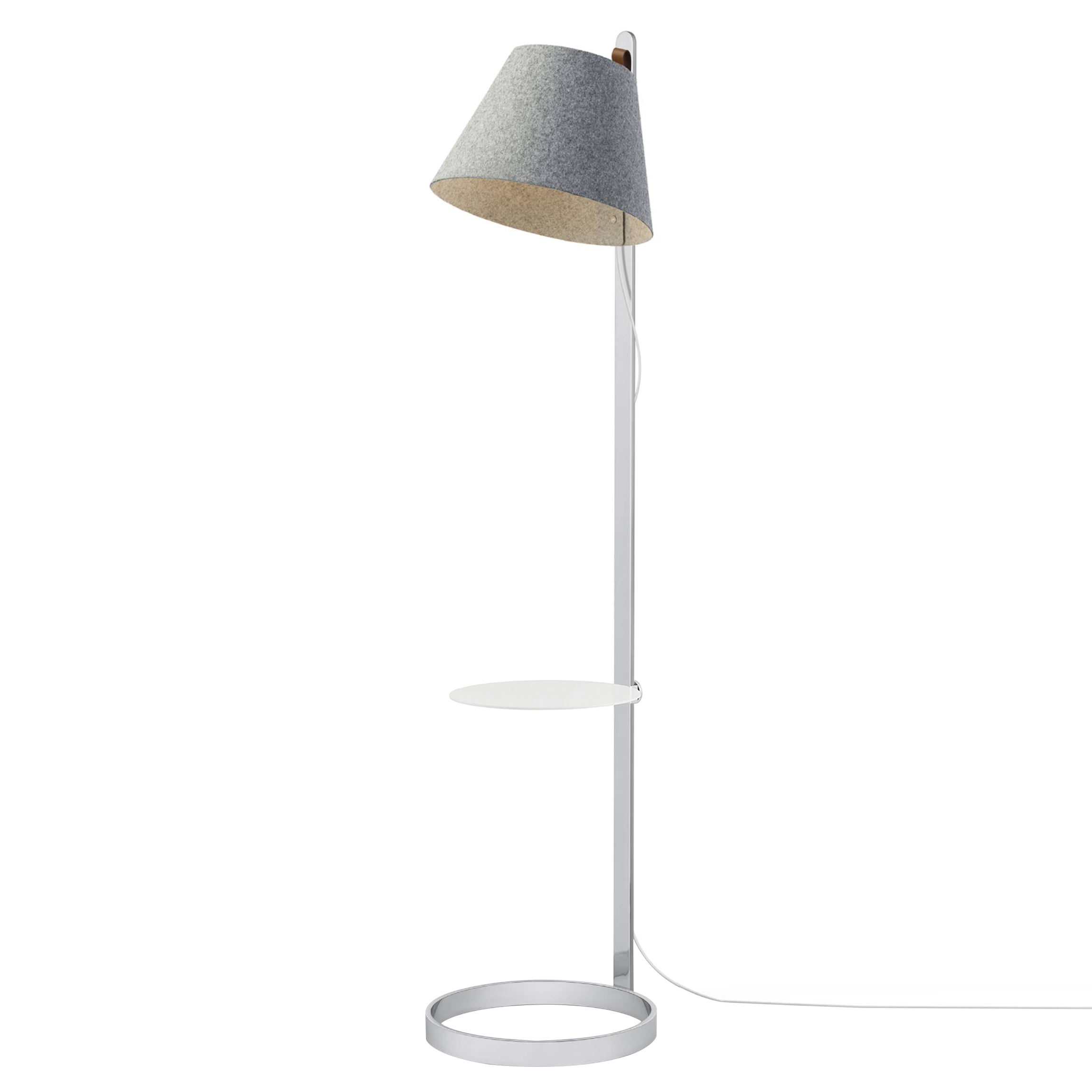 Lana Magnetic Floor Lamp: Stone + Chrome