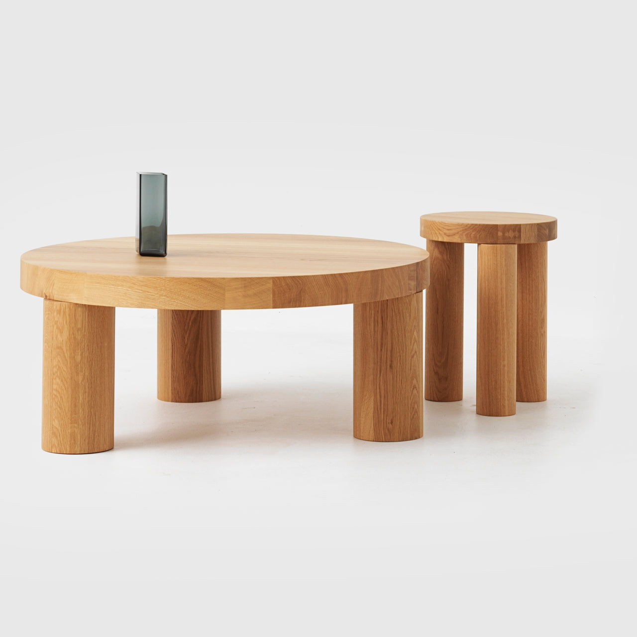 Offset Stool + Side Table