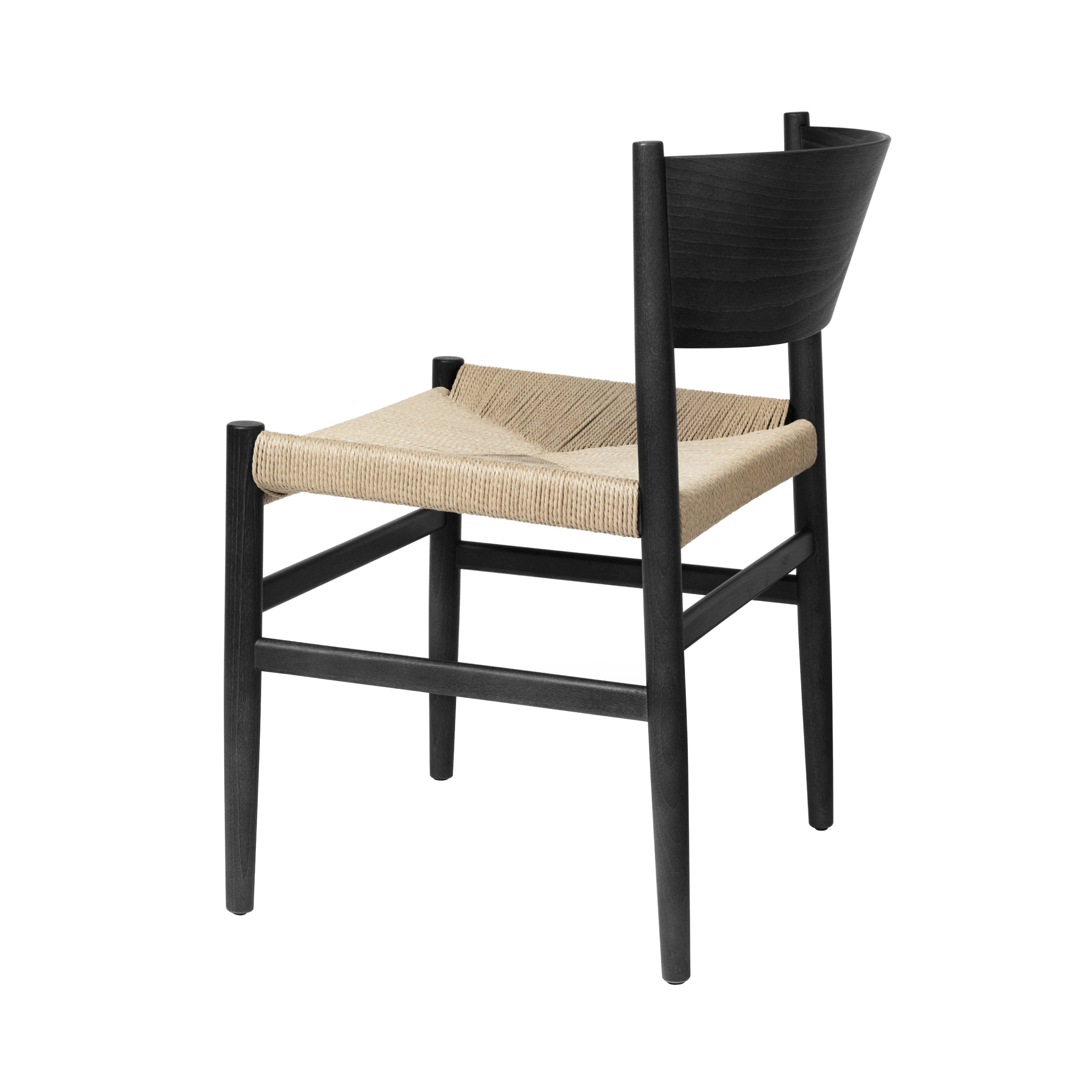 Nestor Chair: Black Beech + Natural Paper Cord + Without Armrest