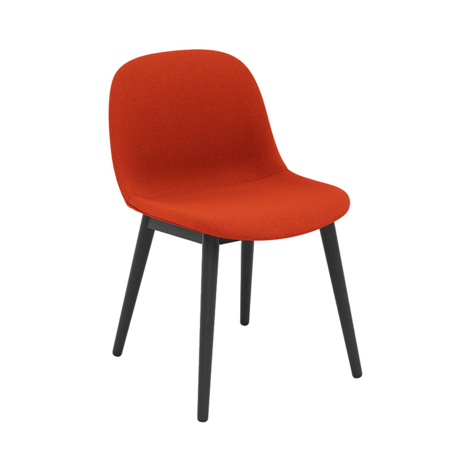 Fiber Side Chair: Wood Base + Recycled Shell + Upholstered +  Black
