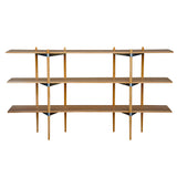 Primo Shelving System: Low (2/3) + Oak + Stainless Steel