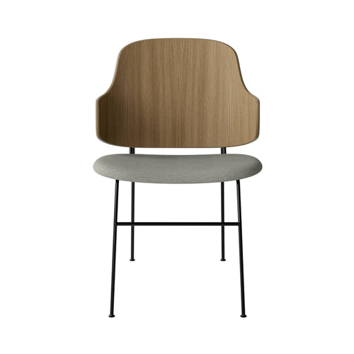 The Penguin Dining Chair: Upholstered + Natural Oak + Re Wool 0218