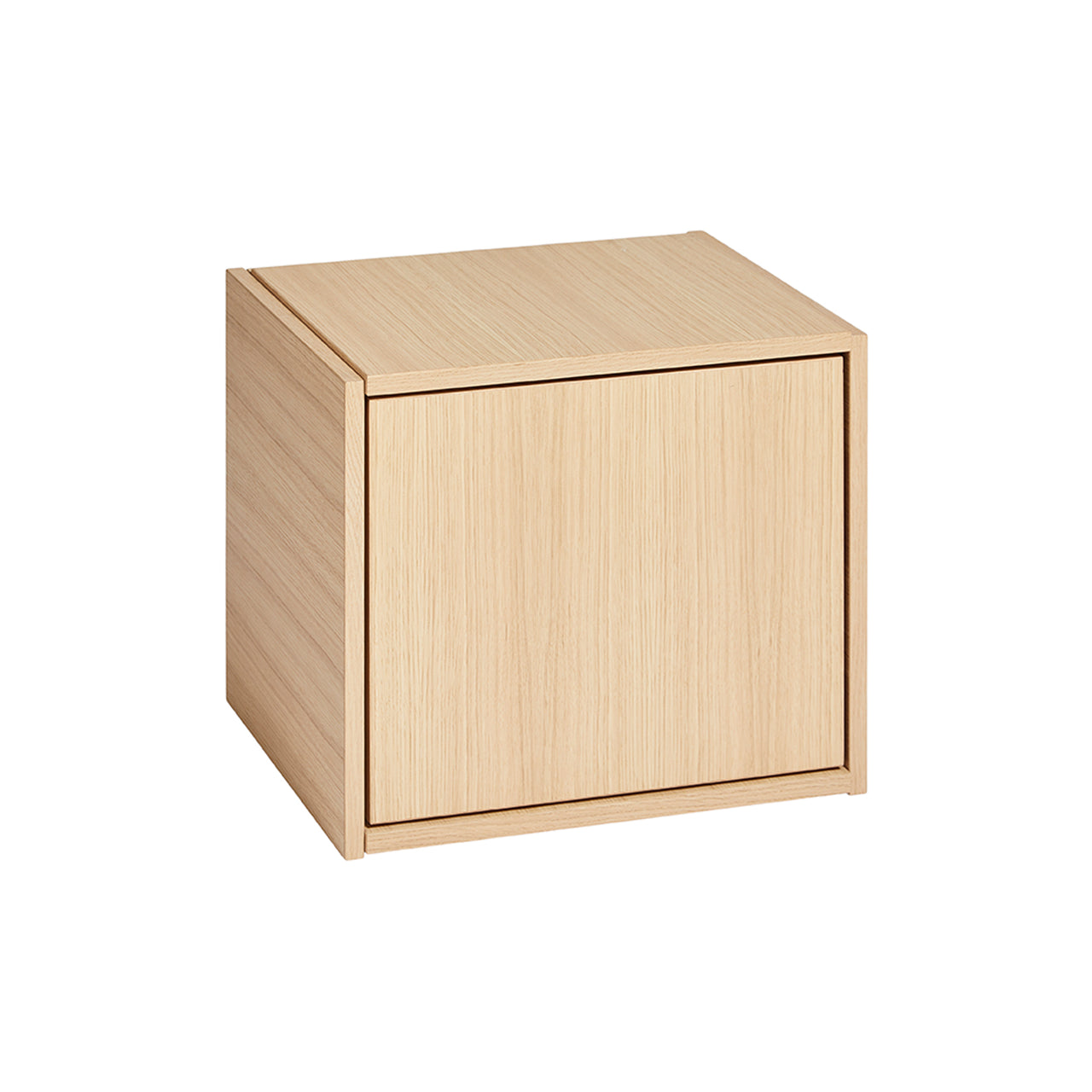 Bricks Cube: With Door - Left + White Pigmented Oak