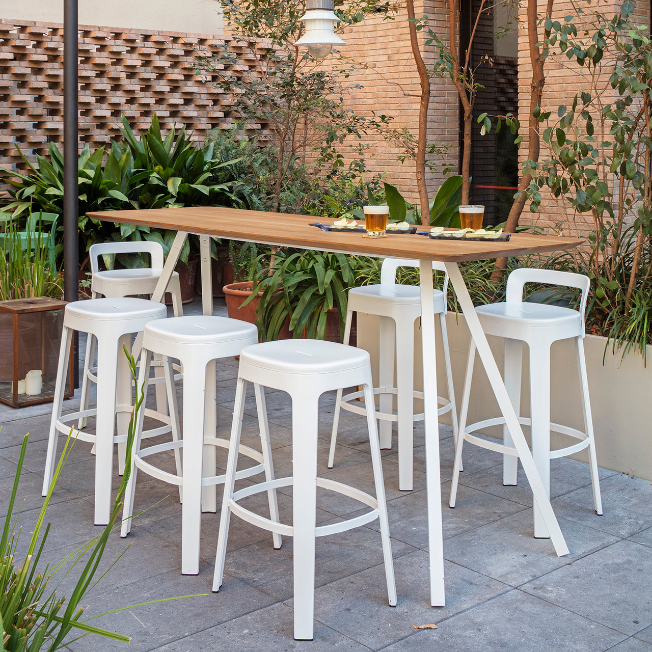 Ombra Bar + Counter Stool with Backrest