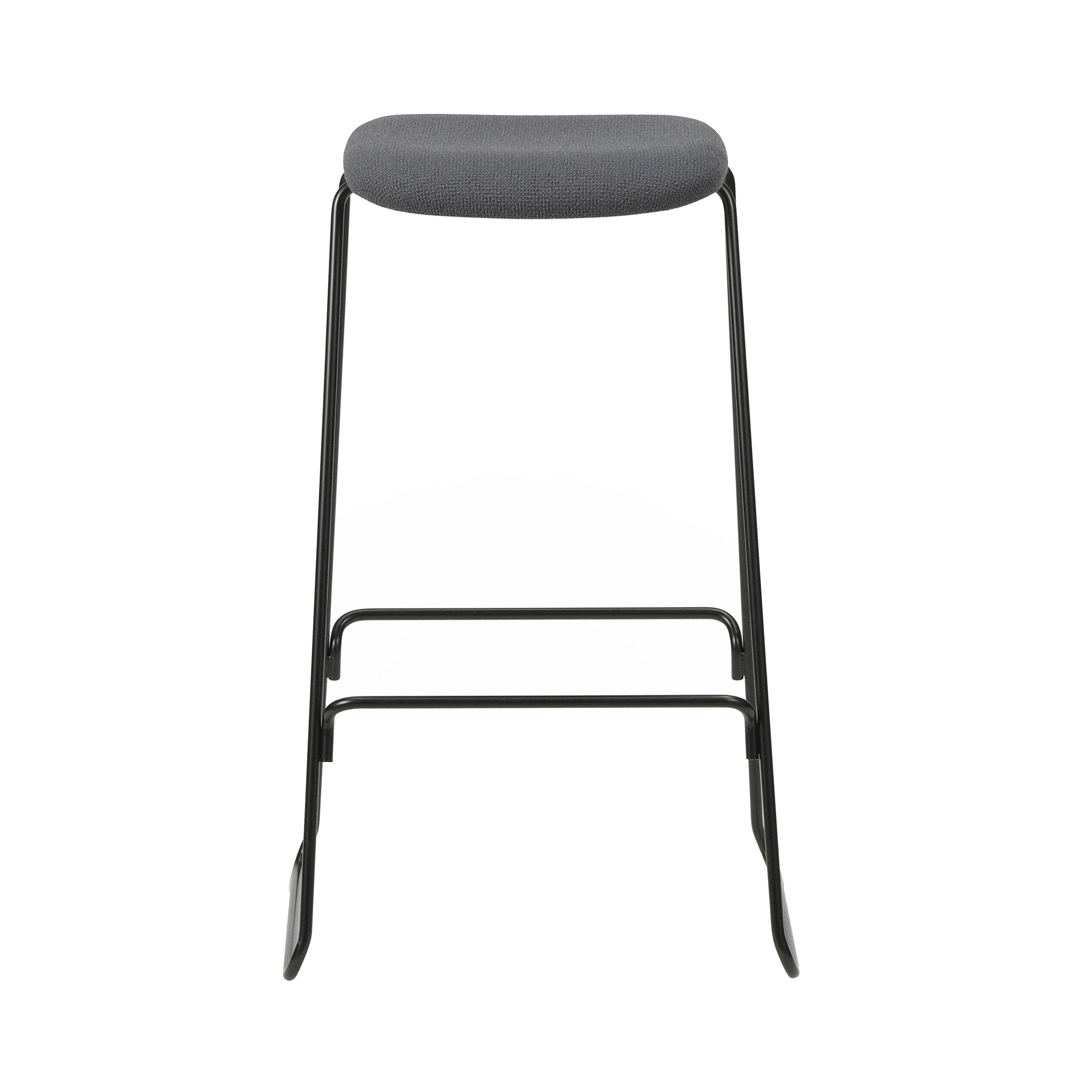 Just Bar + Counter Stool: Full Upholstered + Bar + Black Steel