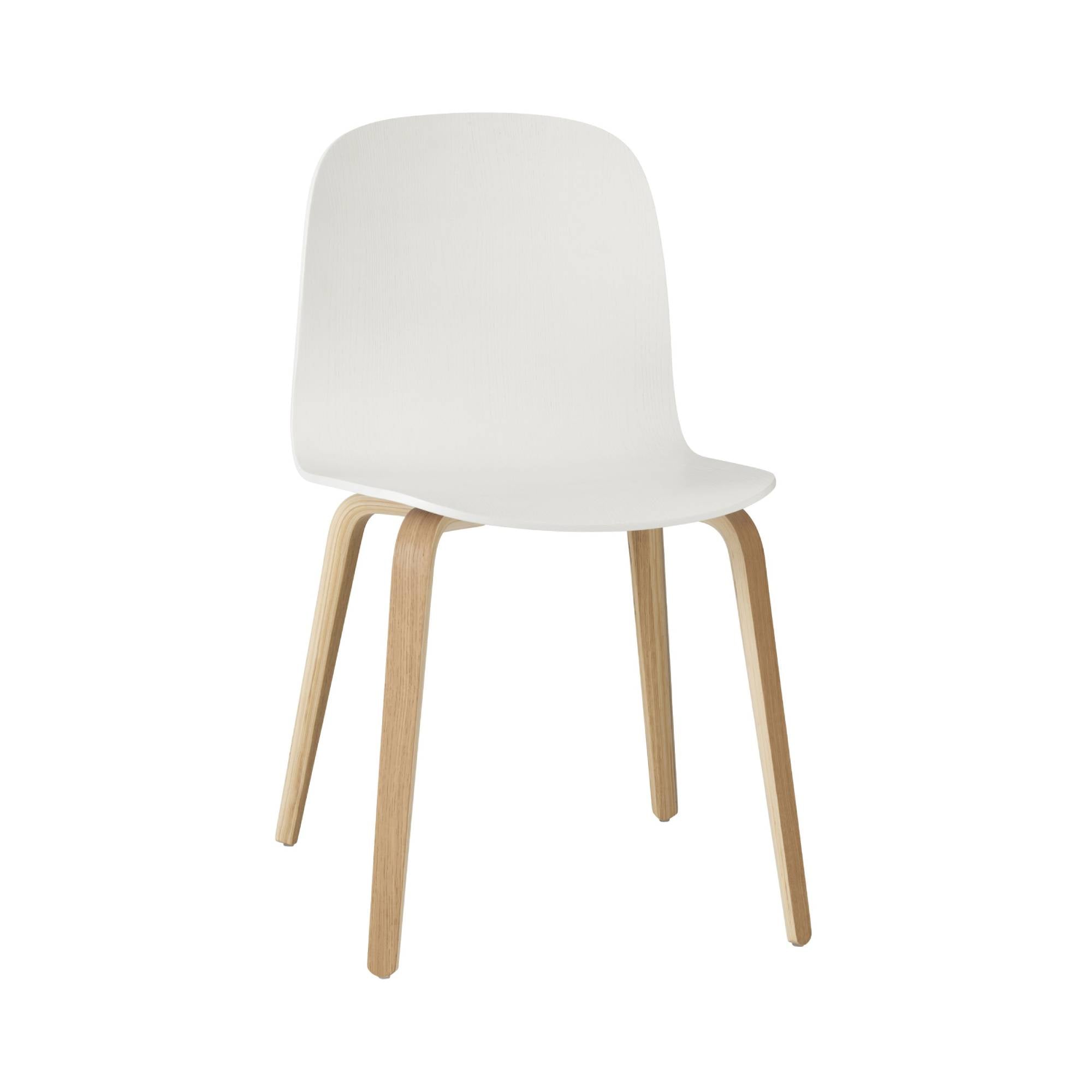 Visu Chair: Wood Base + White +Oak
