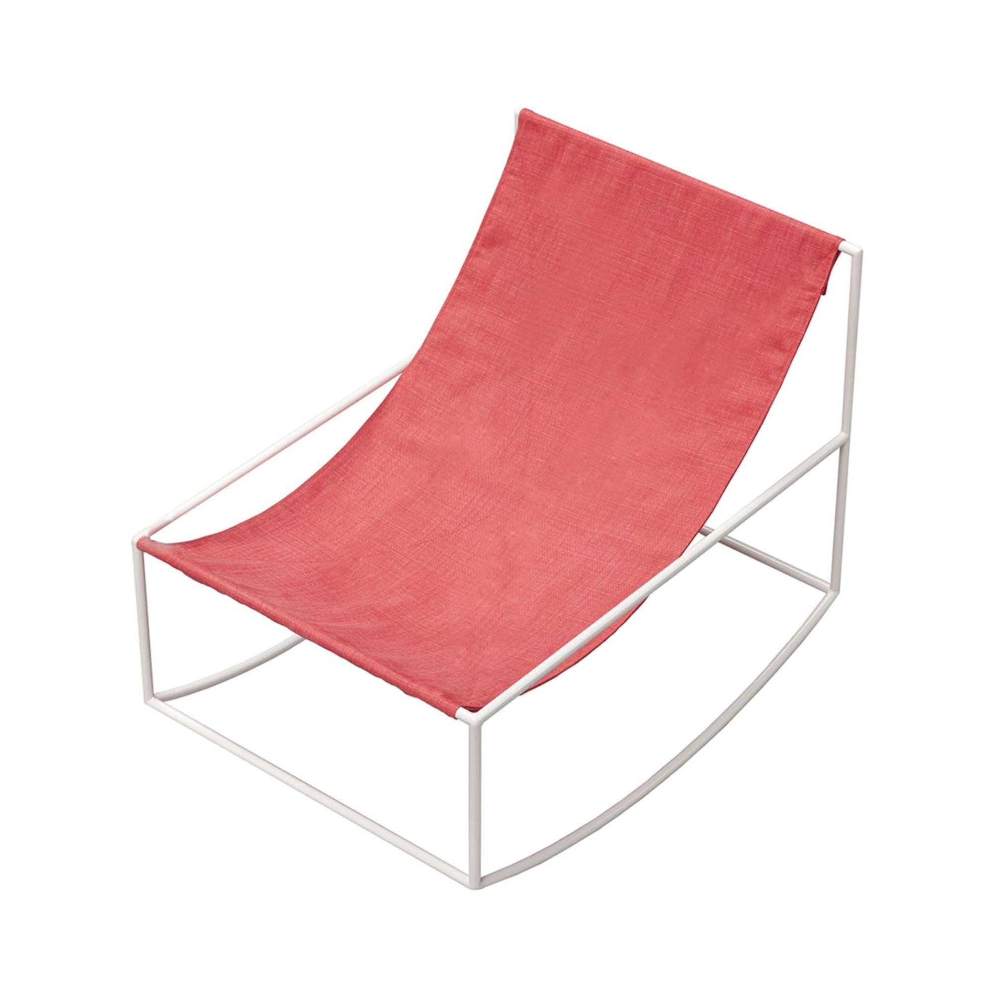 Rocking Chair: Linen: Red