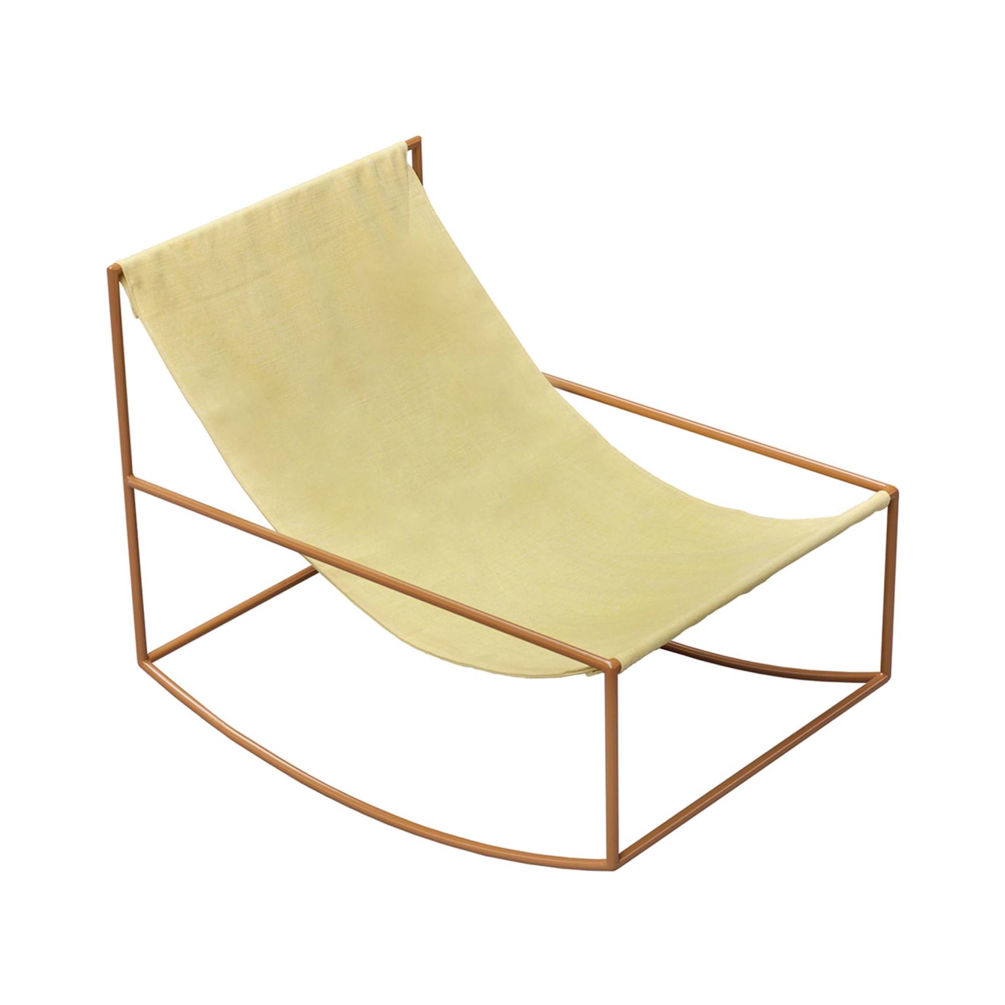 Rocking Chair: Linen: Yellow