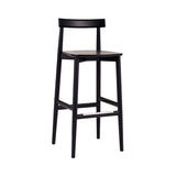 Lara Bar + Counter Stool with Backrest + Bar + Stained Black