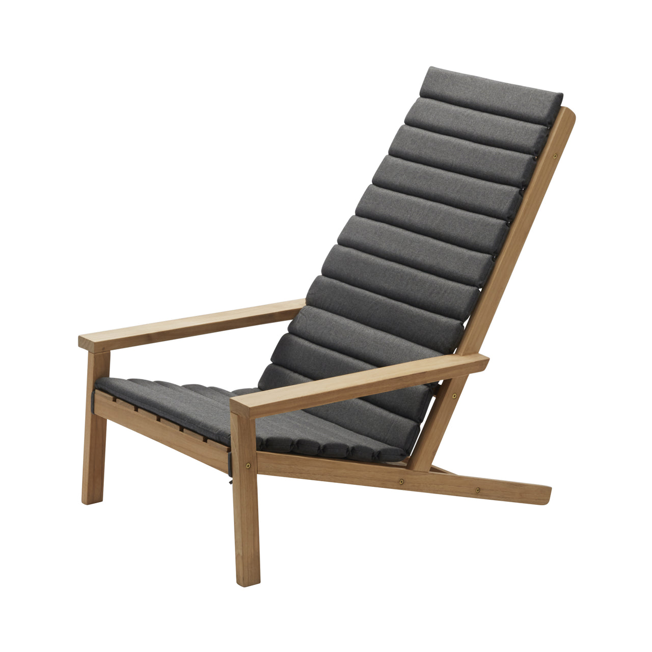 Between Lines Deck Chair: With Charcoal Cushion
