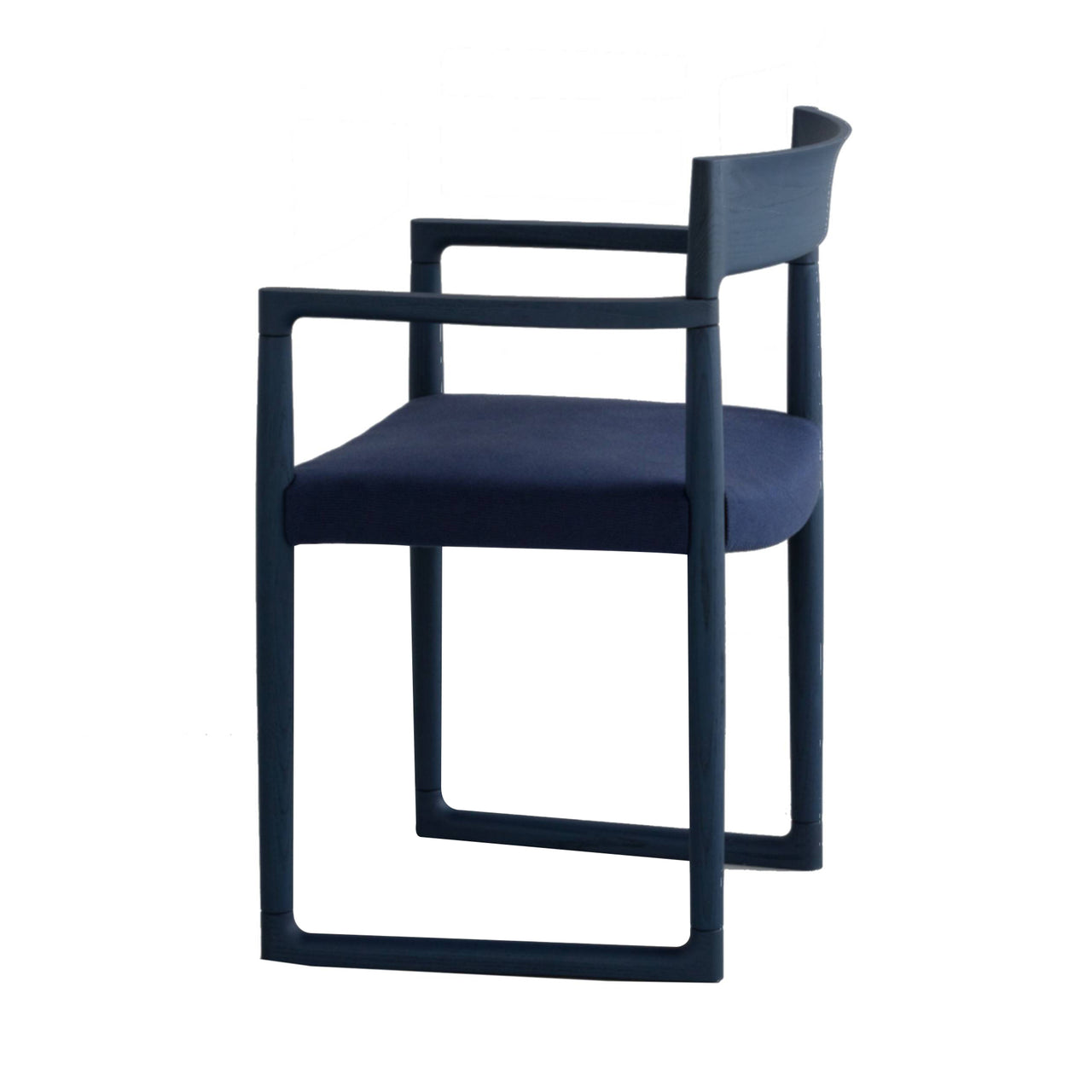 Sweepy Chair: Upholstered + With Arm + Blue Ash