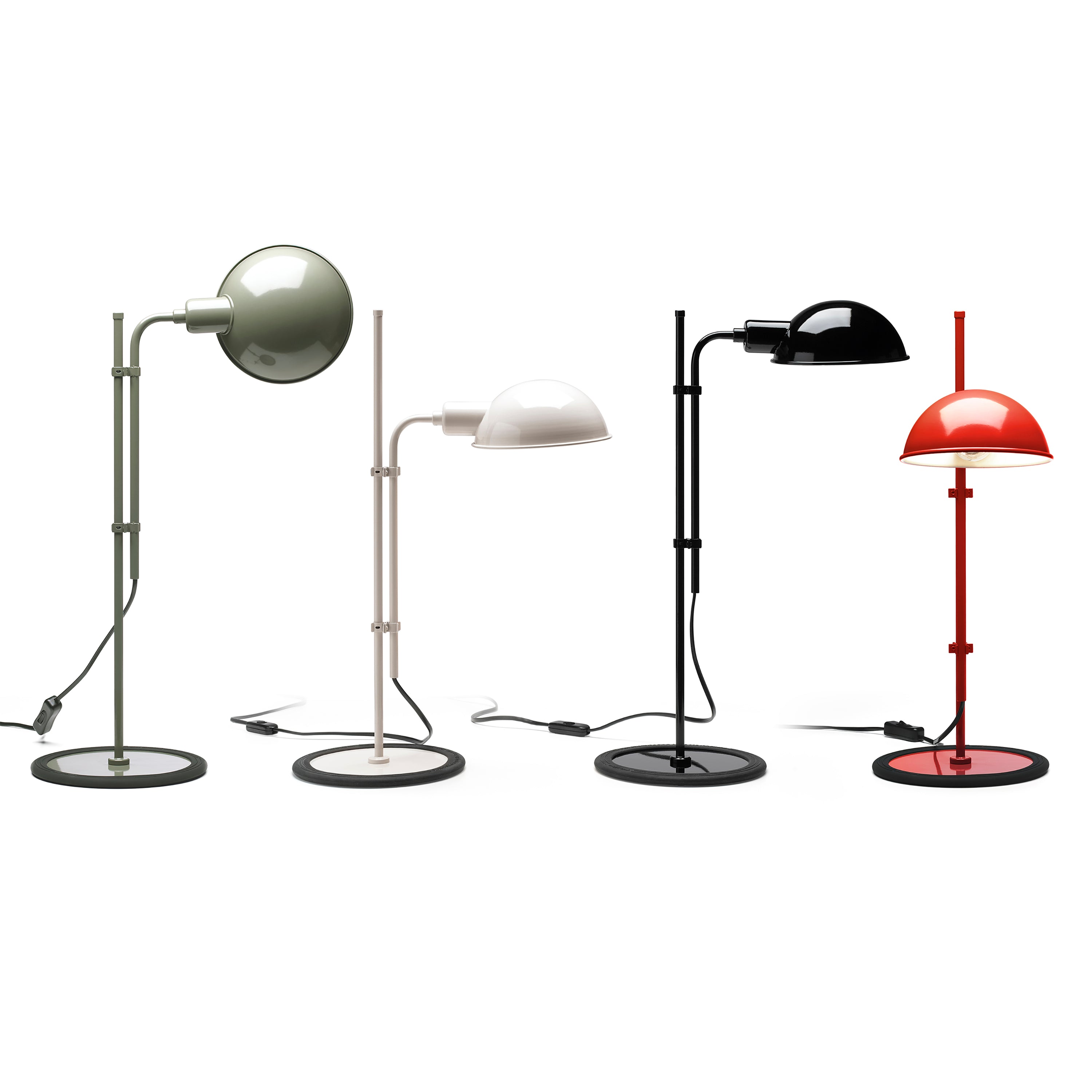 Funiculí S Table Lamp: Moss Grey + Off-White + Black + Terracotta