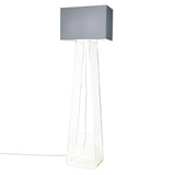 Tube Top Floor Lamp: Clear or Charcoal Acrylic + Silver + Clear