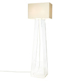 Tube Top Floor Lamp: Clear or Charcoal Acrylic + White + Clear