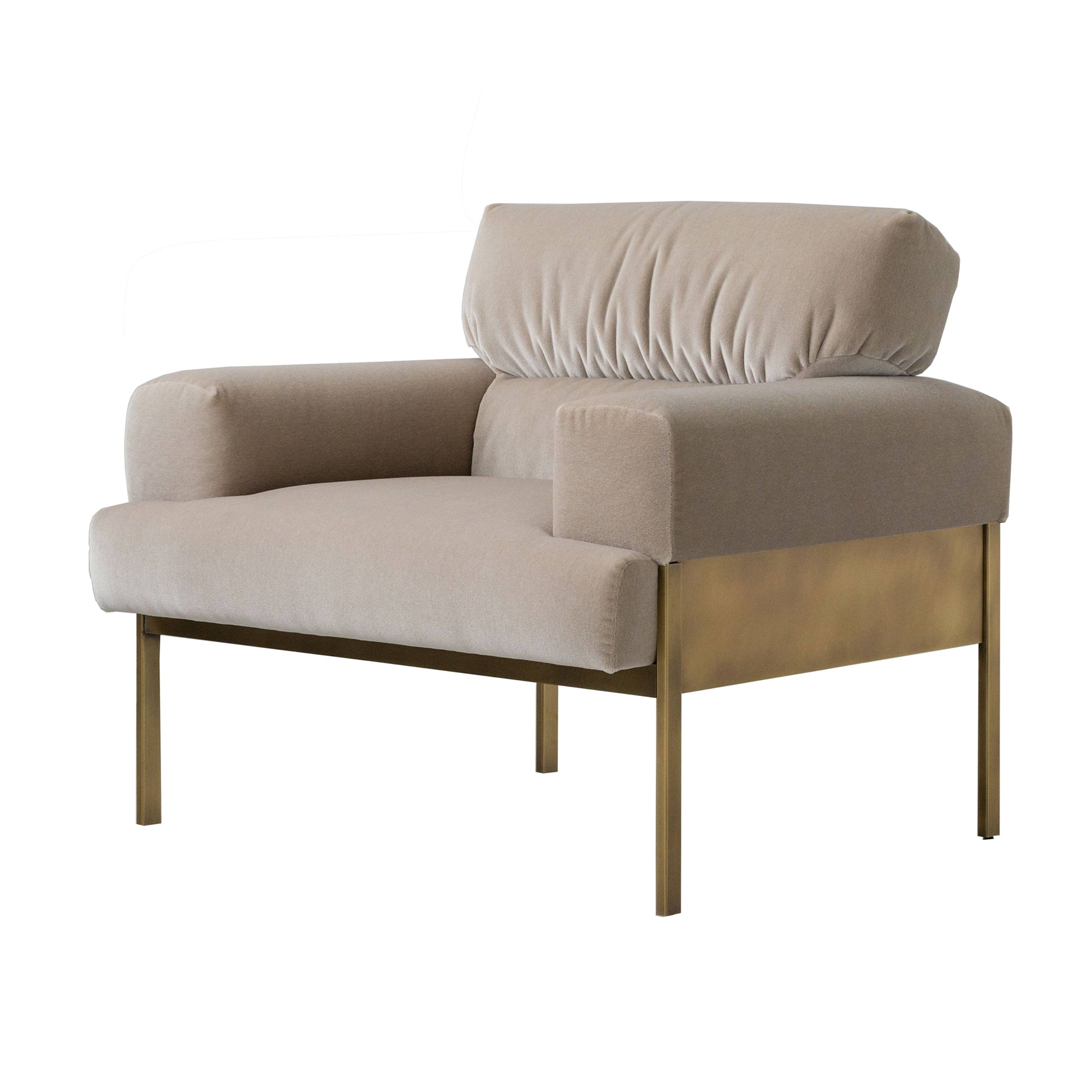 Suki Sofa: 1 Seater + Antique Brass