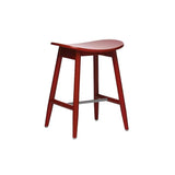 Icha Footstool: Red Lacquered Beech