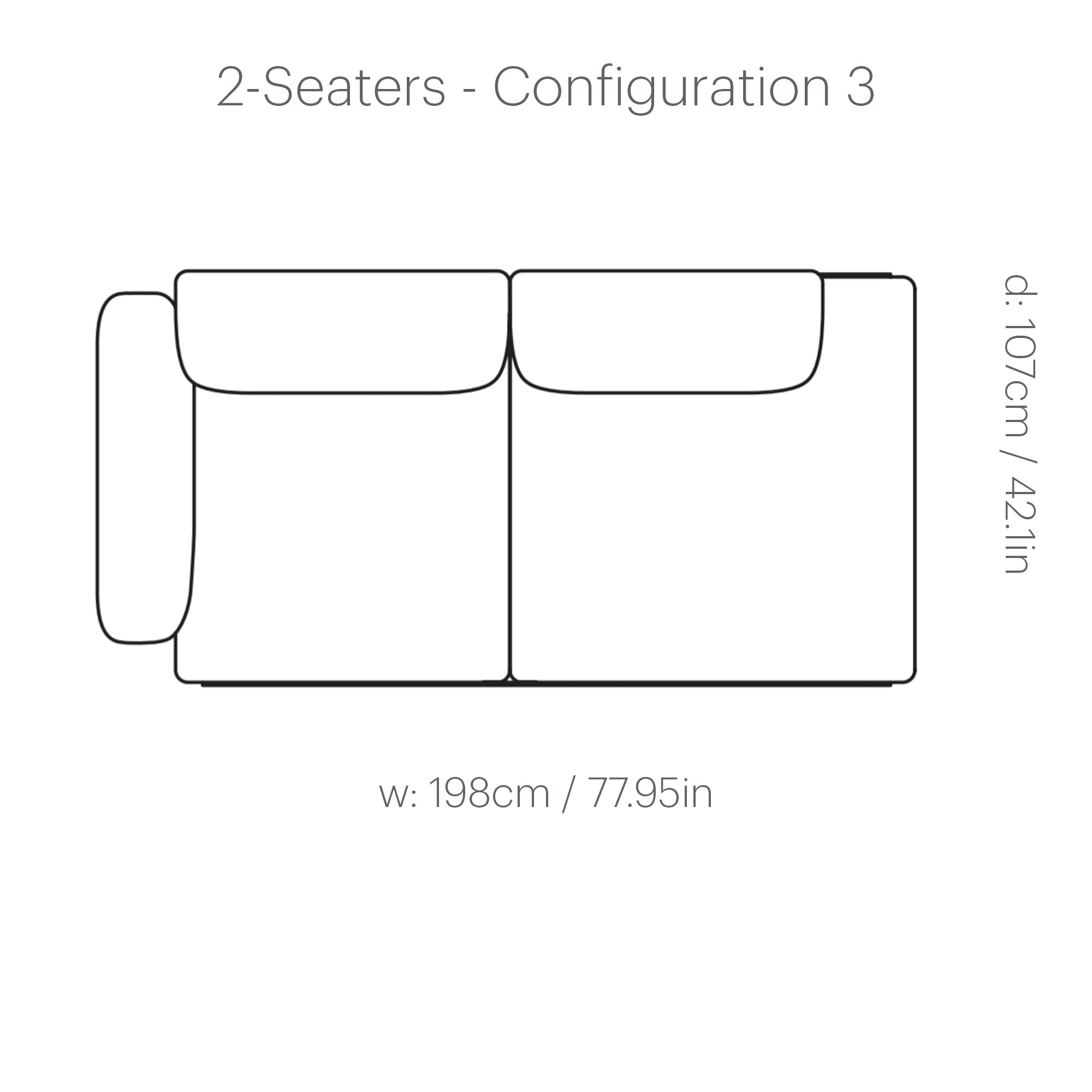 In Situ Modular Sofa: 2 Seater + Configuration 3