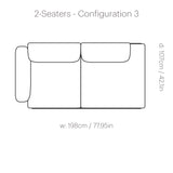 In Situ Modular Sofa: 2 Seater + Configuration 3