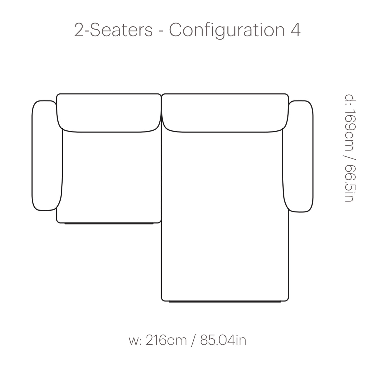In Situ Modular Sofa: 2 Seater + Configuration 4