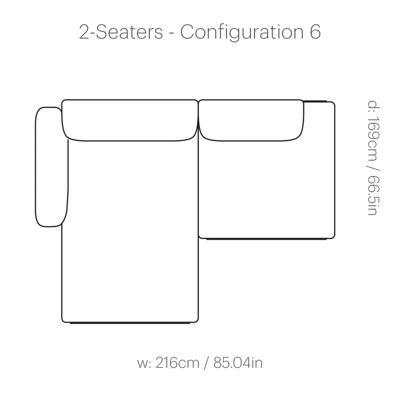 In Situ Modular Sofa: 2 Seater + Configuration 6