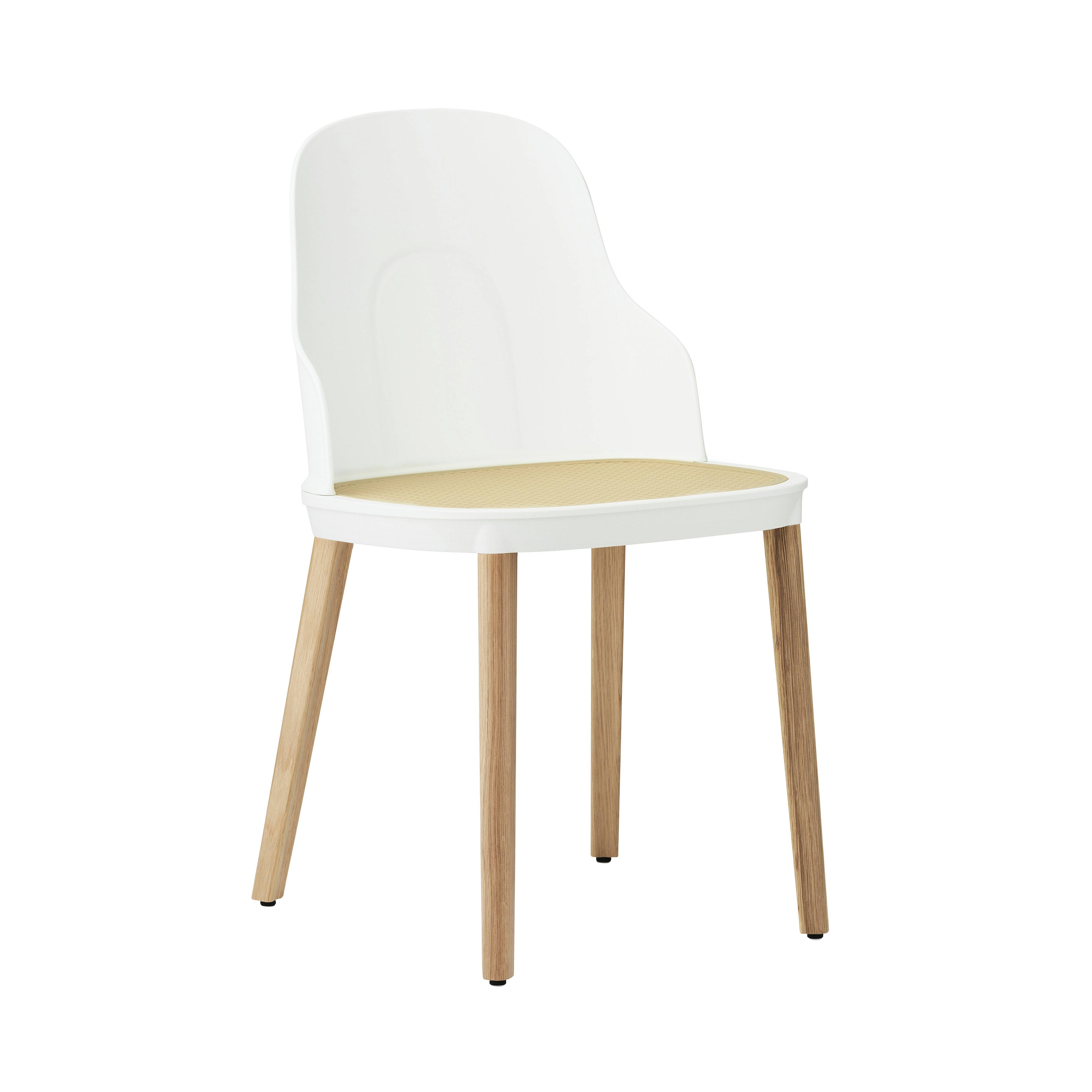 Allez Chair: Molded Wicker + White + Oak
