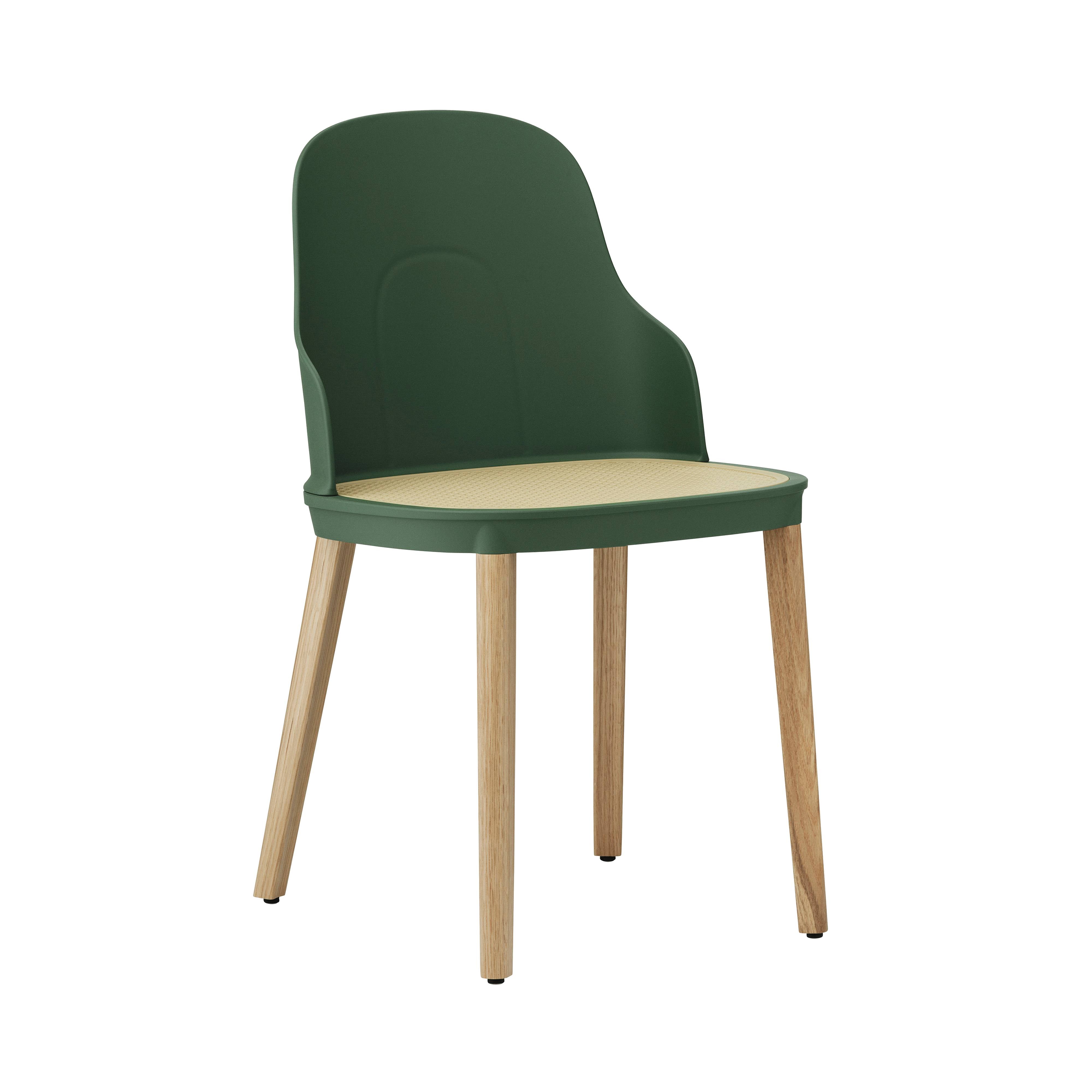 Allez Chair: Molded Wicker + Park Green + Oak