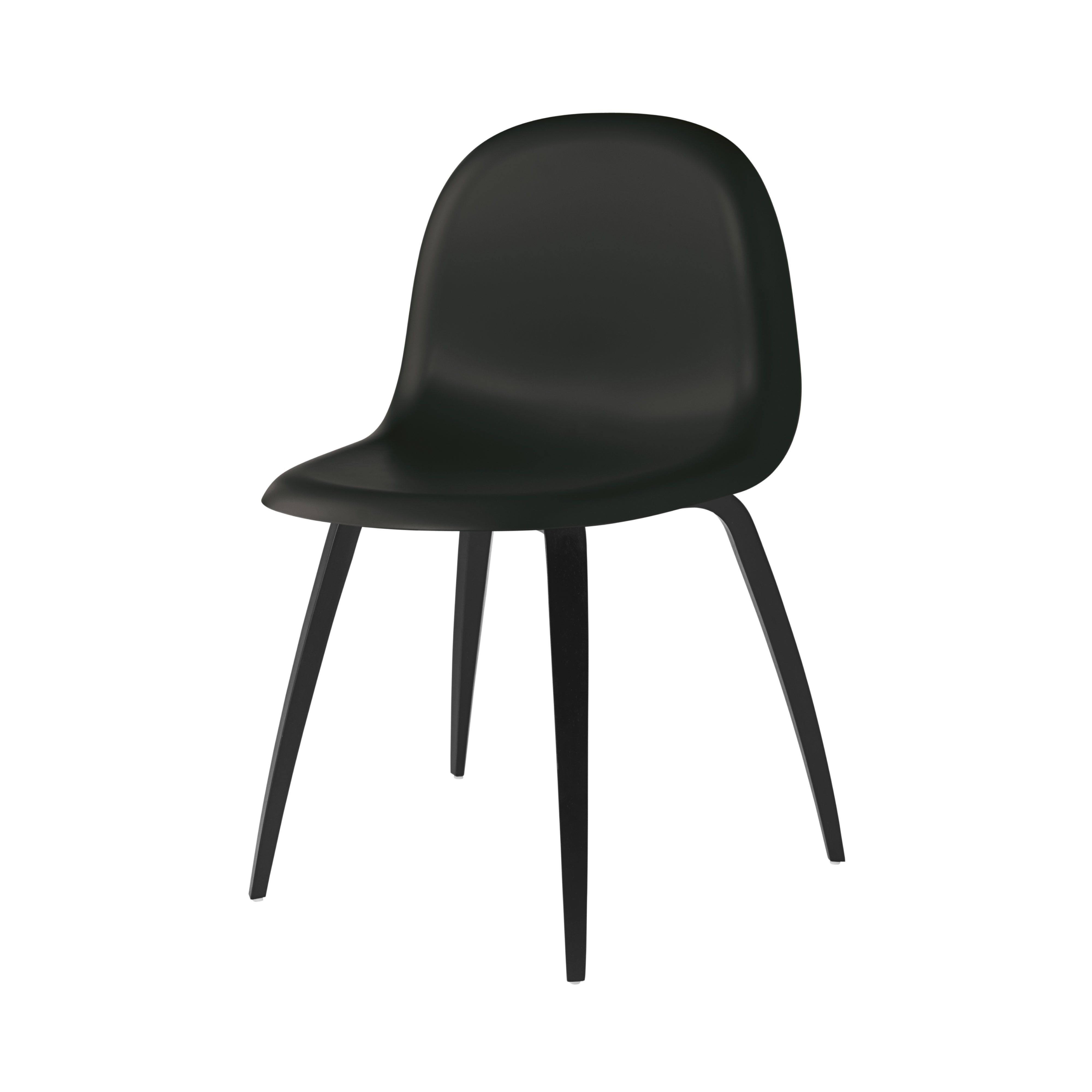 3D Dining Chair: Wood Base + Plastic Shell + Black Stained Beech + Plastic Glides
