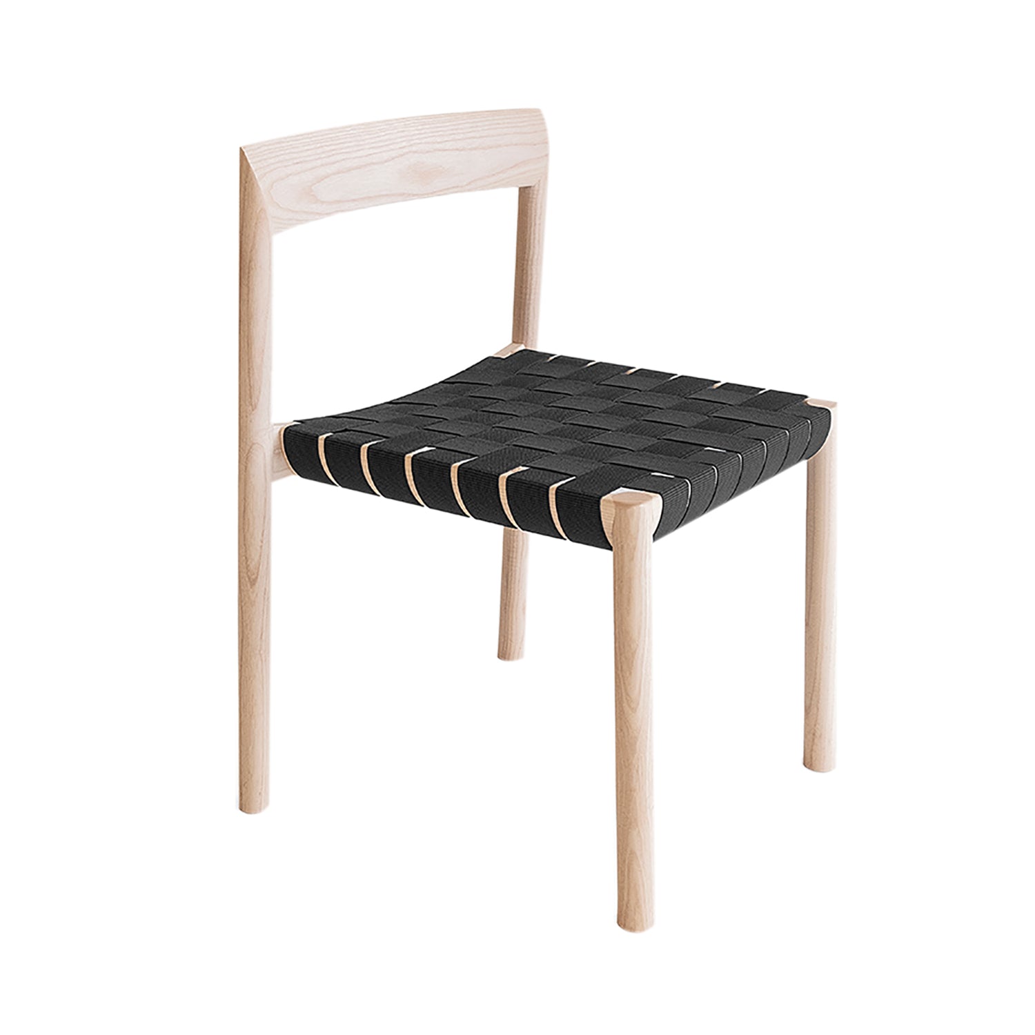 Stax Chair: Webbing Seat + Ash + Black