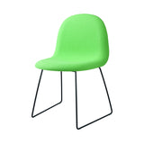 3D Dining Chair: Sledge Base + Full Upholstery + Black Semi Matt