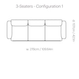 In Situ Modular Sofa: 3 Seater + Configuration 1