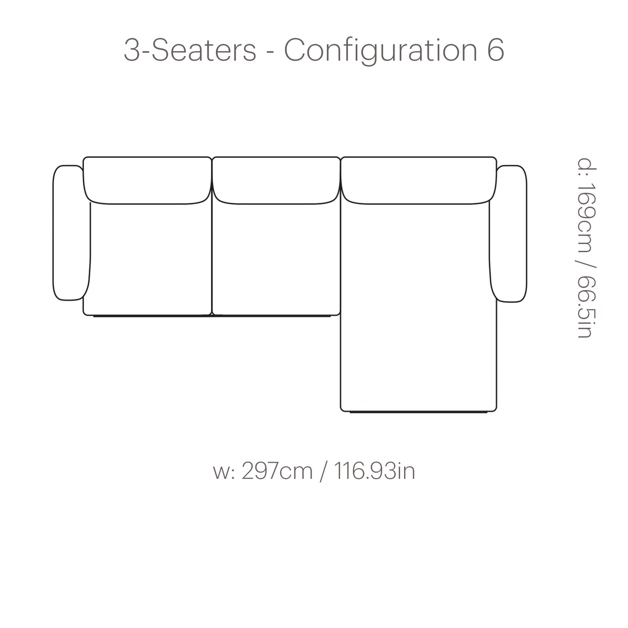 In Situ Modular Sofa: 3 Seater + Configuration 6