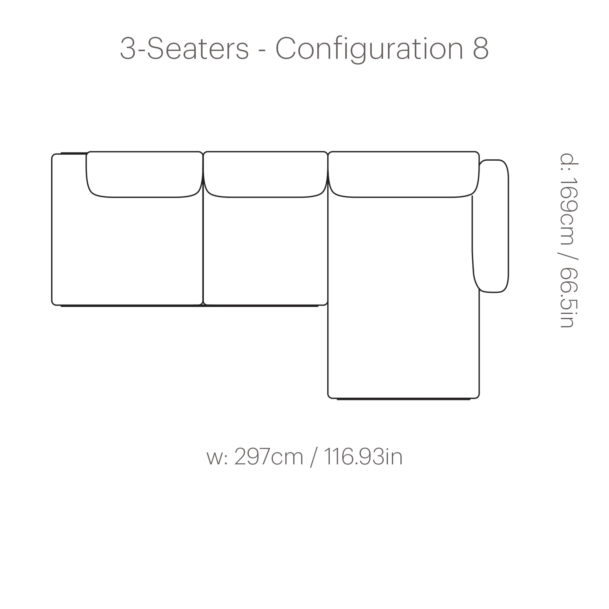 In Situ Modular Sofa: 3 Seater + Configuration 8