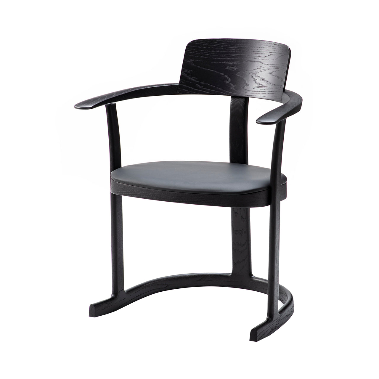 Bodleian Chair: Black Oak + Black Leather