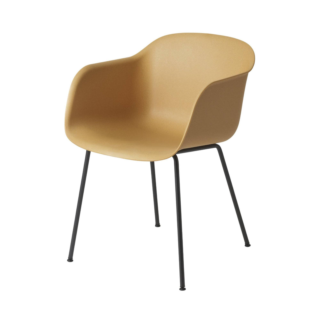 Fiber Armchair: Tube Base + Ochre + Black