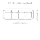 In Situ Modular Sofa: 4 Seater + Configuration 1